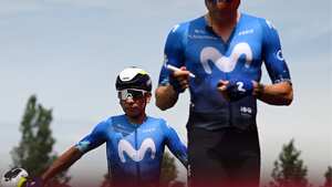 Nairo Quintana siendo parte del Movistar Team en el Giro de Italia 2024