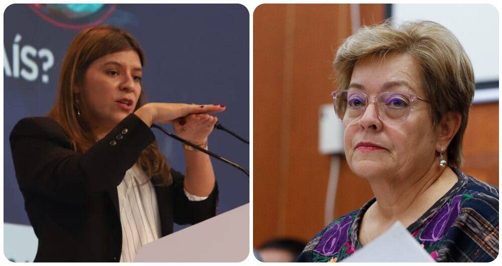 La exviceministra Flor Esther Salazar y la ministra Gloria Inés Ramírez.