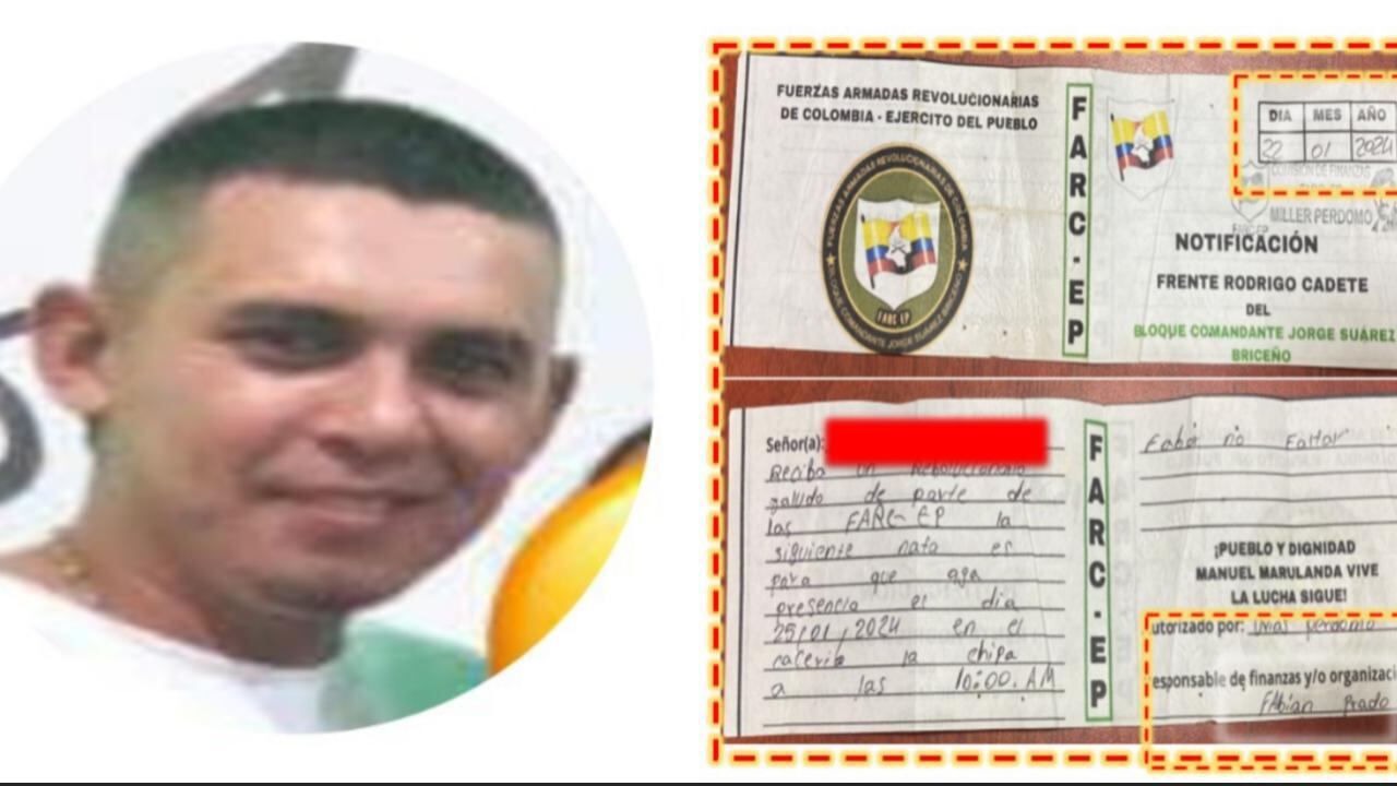 Alias Fabian Prado y los volantes con los que presuntamente extorsiona en el Caquetá.