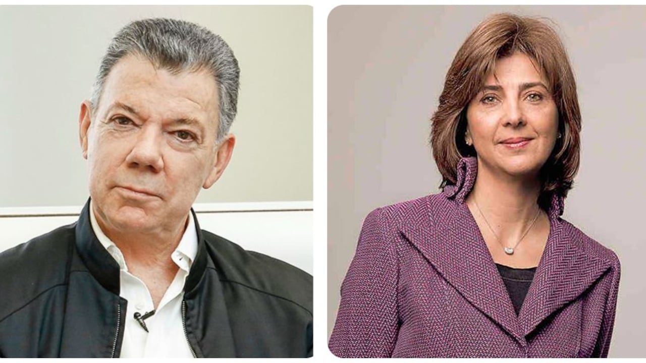 Juan Manuel Santos y María Ángela Holguín.