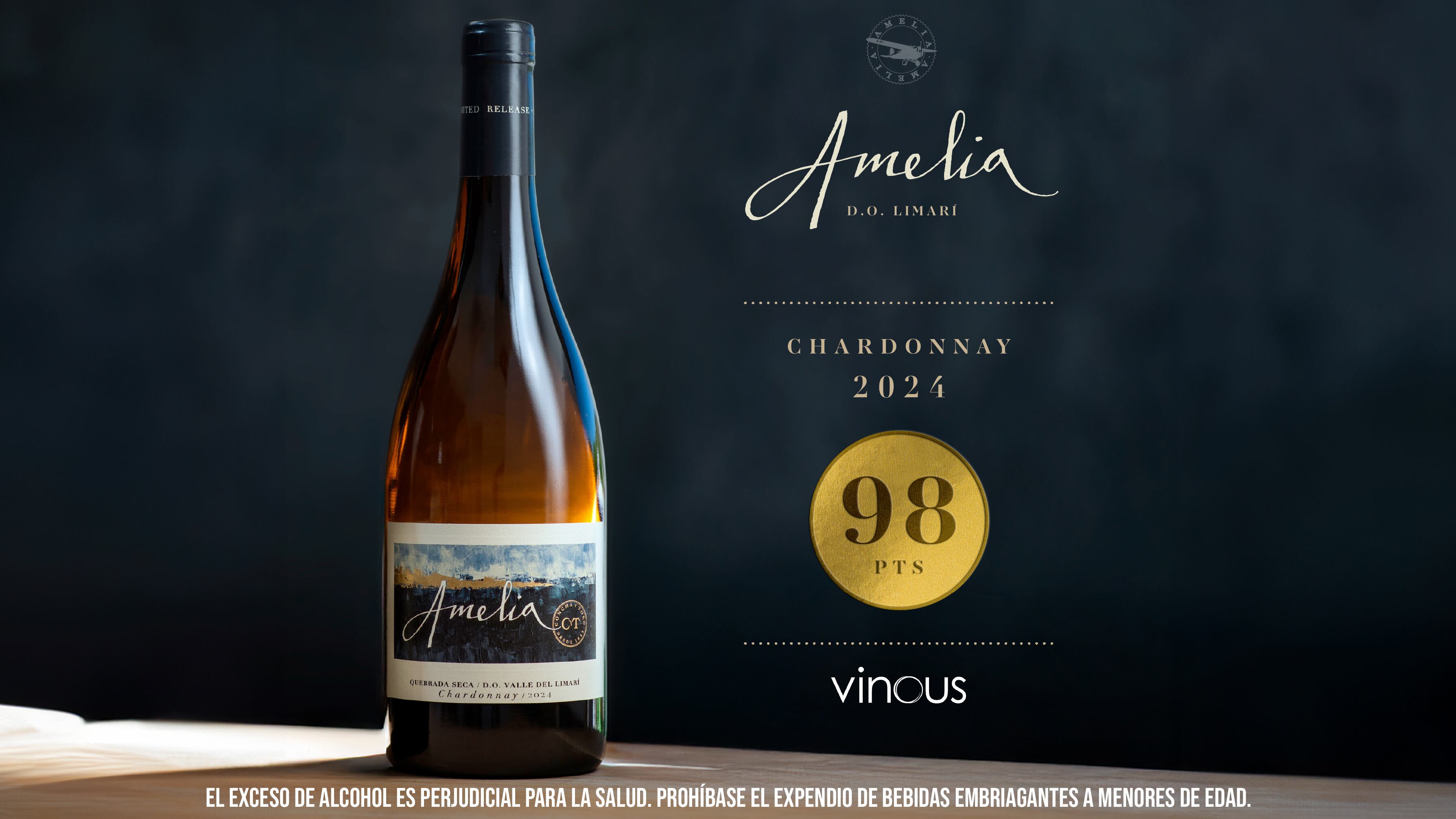 Joaquín Hidalgo evaluó cerca de 200 etiquetas chilenas y destacó a Amelia Chardonnay 2024 como el mejor Chardonnay del conjunto.