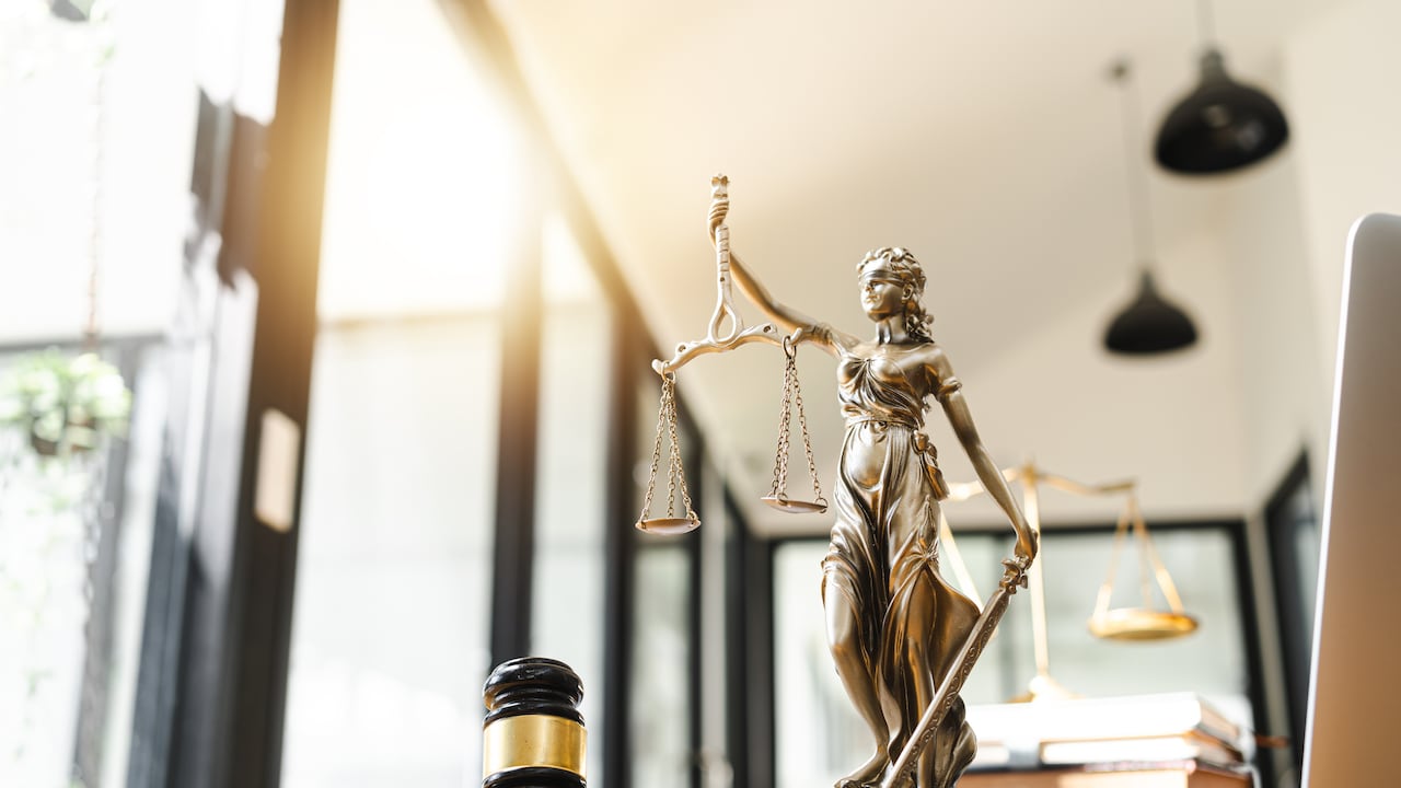 The Statue of Justice - lady justice or Iustitia, Justitia the Roman goddess of Justice.