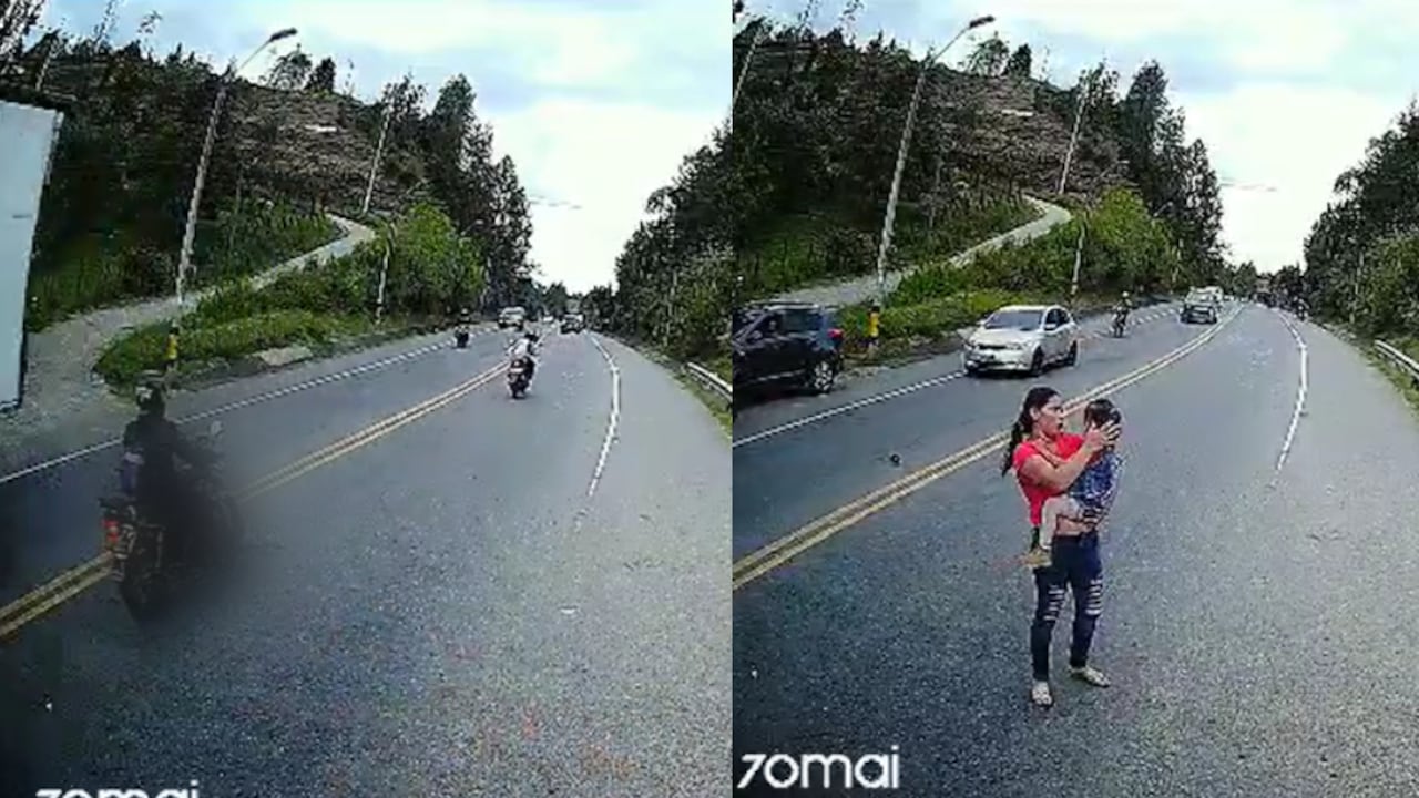 Niña sobrevivió tras ser arrollada por dos motos, en Antioquia.