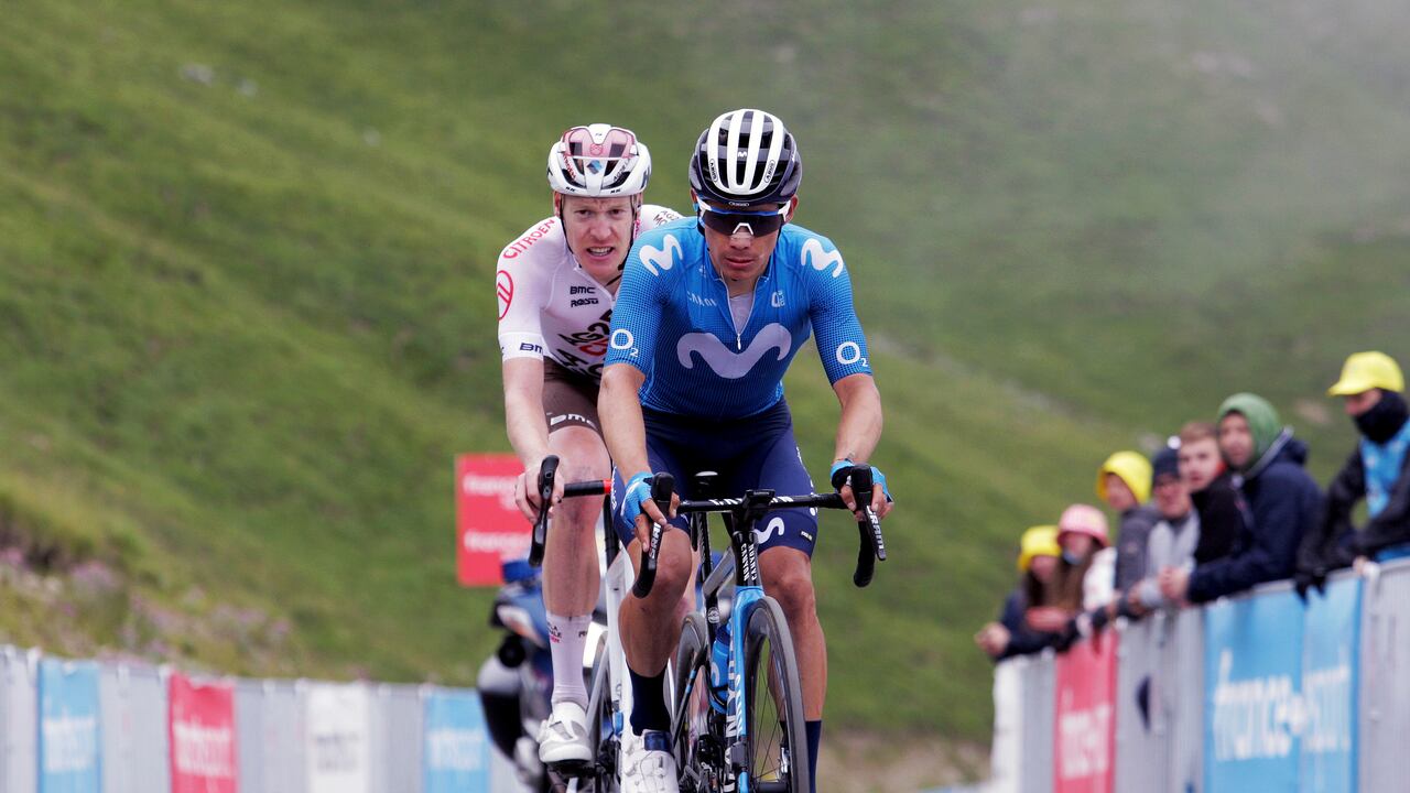 Miguel Ángel López del Movistar Team en el Col de Portet - Tour de Francia.