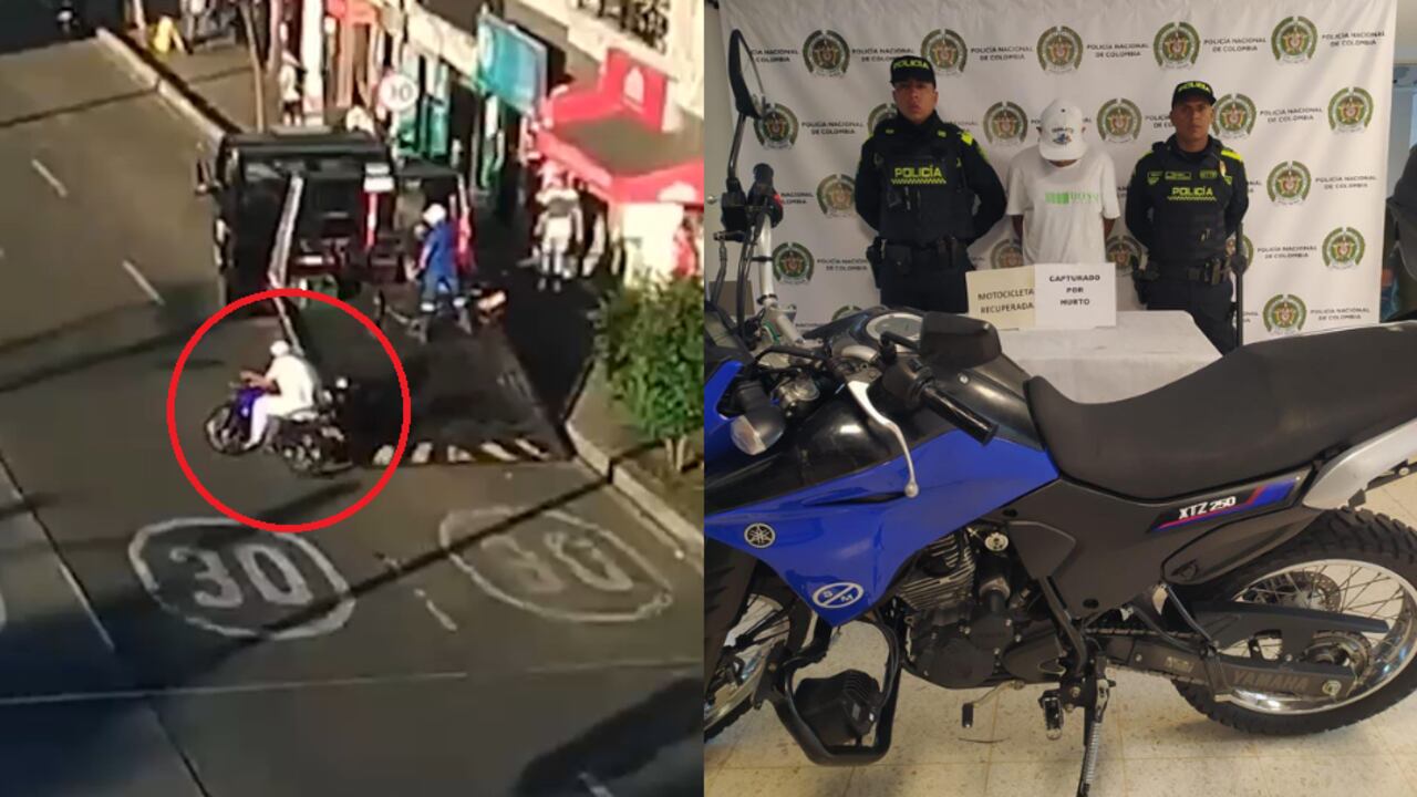 Robo de motocicleta en Envigado, Antioquia.