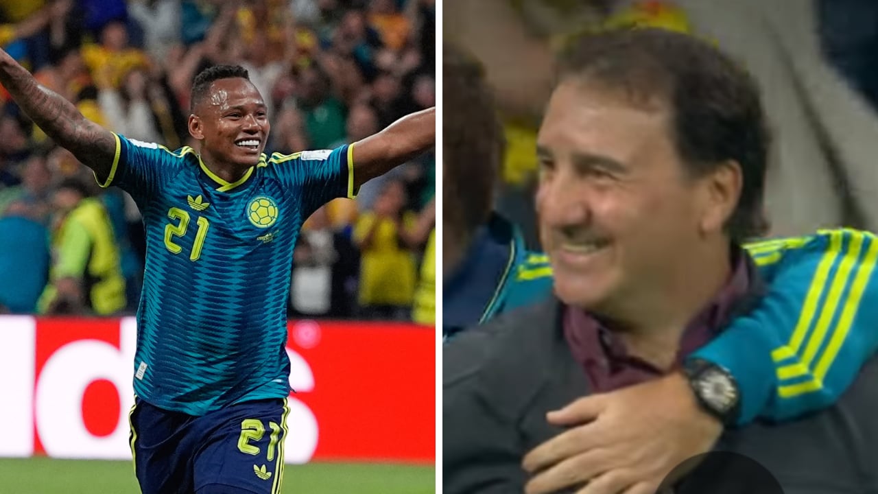La reacción de Néstor Lorenzo al gol de Campaz contra Uzbekistán.