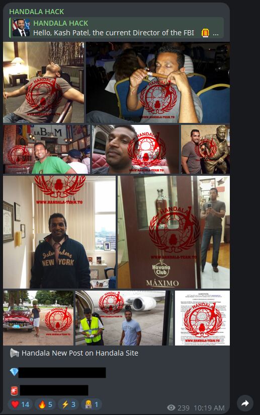 Piratas han publicado fotos personales y un documento del actual director del FBI, Kash Patel