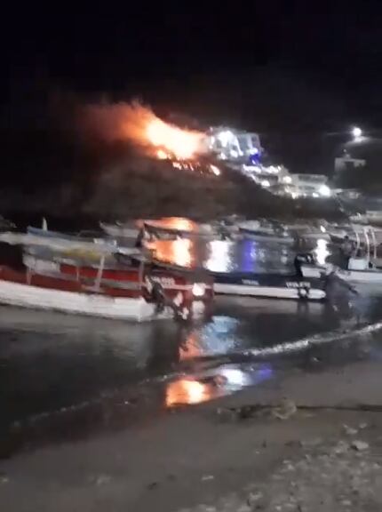 Las llamas solo consumieron la cobertura vegetal y no afectaron la estructura de un complejo hotelero cercano.