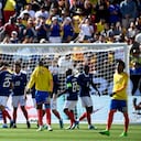 Juan David Cabal (#13) en el amistoso previo al Mundial 2026 vs. Francia