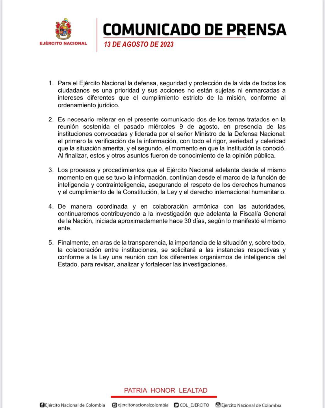 En la noche de este domingo la institución se pronunció sobre los hechos y aseguró que continuarán colaborando con la investigación.