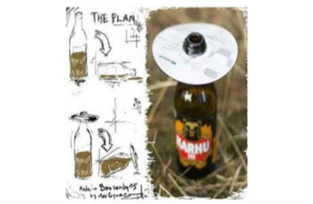 Con un disco en una botella, se puede evitar que el líquido que está dentro de esta se riegue, si por casualidad, esta llegara a caer. 