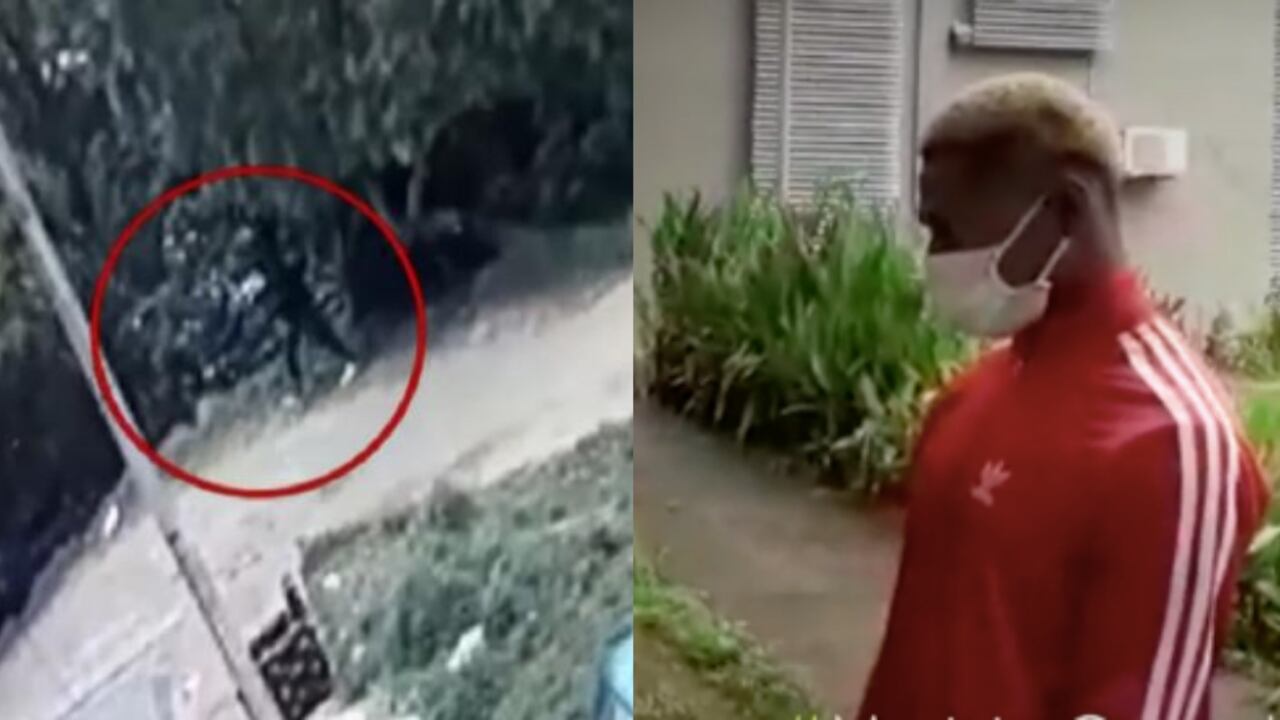 De izquierda a derecha: Alias Romaña, presunto abusador sexual saliendo de un matorral, luego de presuntamente violar y asesinar a una enfermera.