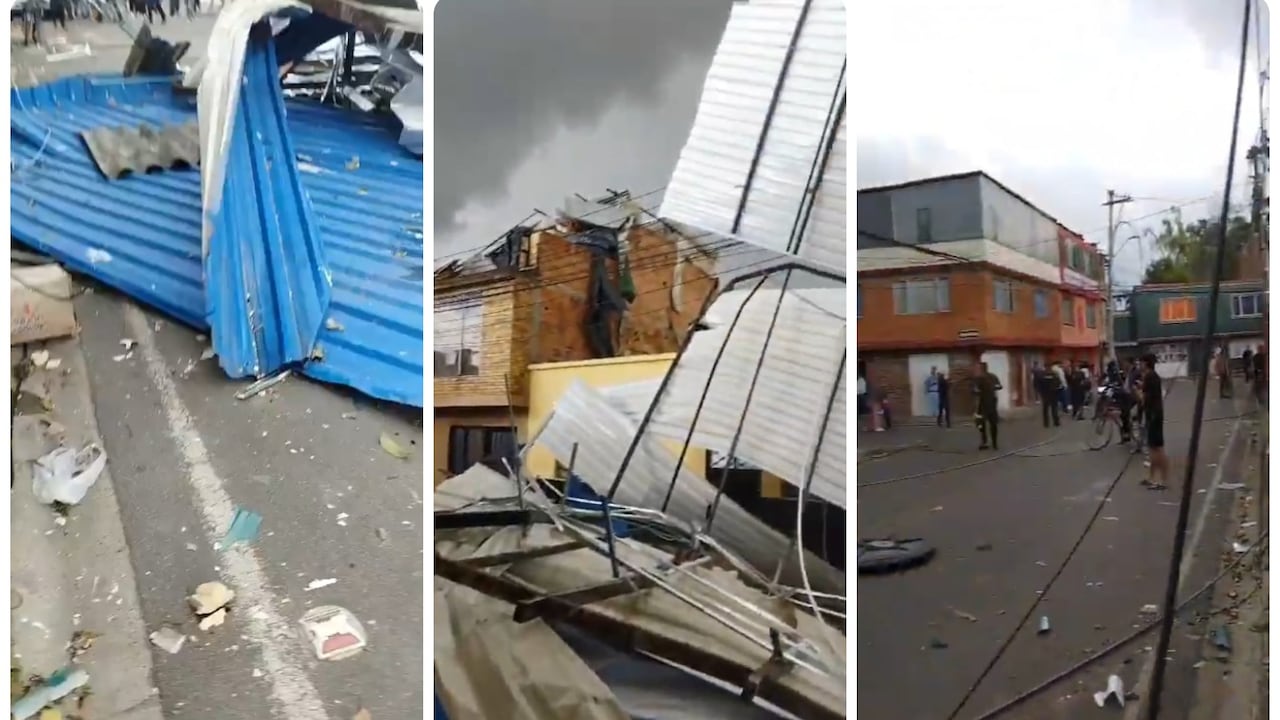 Imágenes de angustia en Funza: Inusual vendaval arrasa con techos, árboles y ventanales en el barrio México.