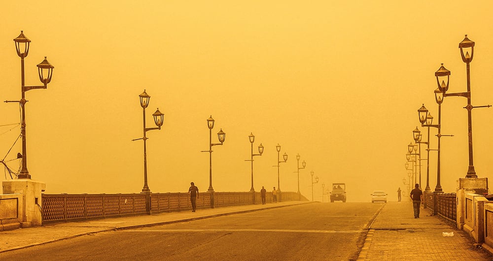 Así se vio Irak debido a fuertes tormentas de arena. 