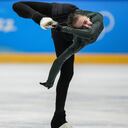 Kamila Valieva, of the Russian Olympic Committee, trains at the 2022 Winter Olympics, Monday, Feb. 14, 2022, in Beijing. (AP Photo/Bernat Armangue)