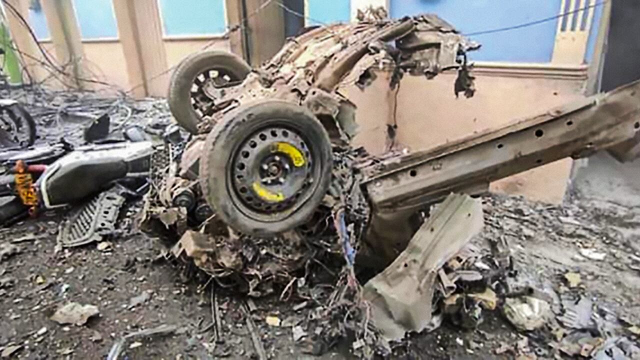 Así quedó el vehículo ubicado en una esquina de la Alcaldía de Corinto. La columna Dagoberto Ramos se atribuyó el hecho.