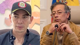 Juan Alfredo Quenza Ramos, alcalde de Arauca, y el presidente Gustavo Petro.