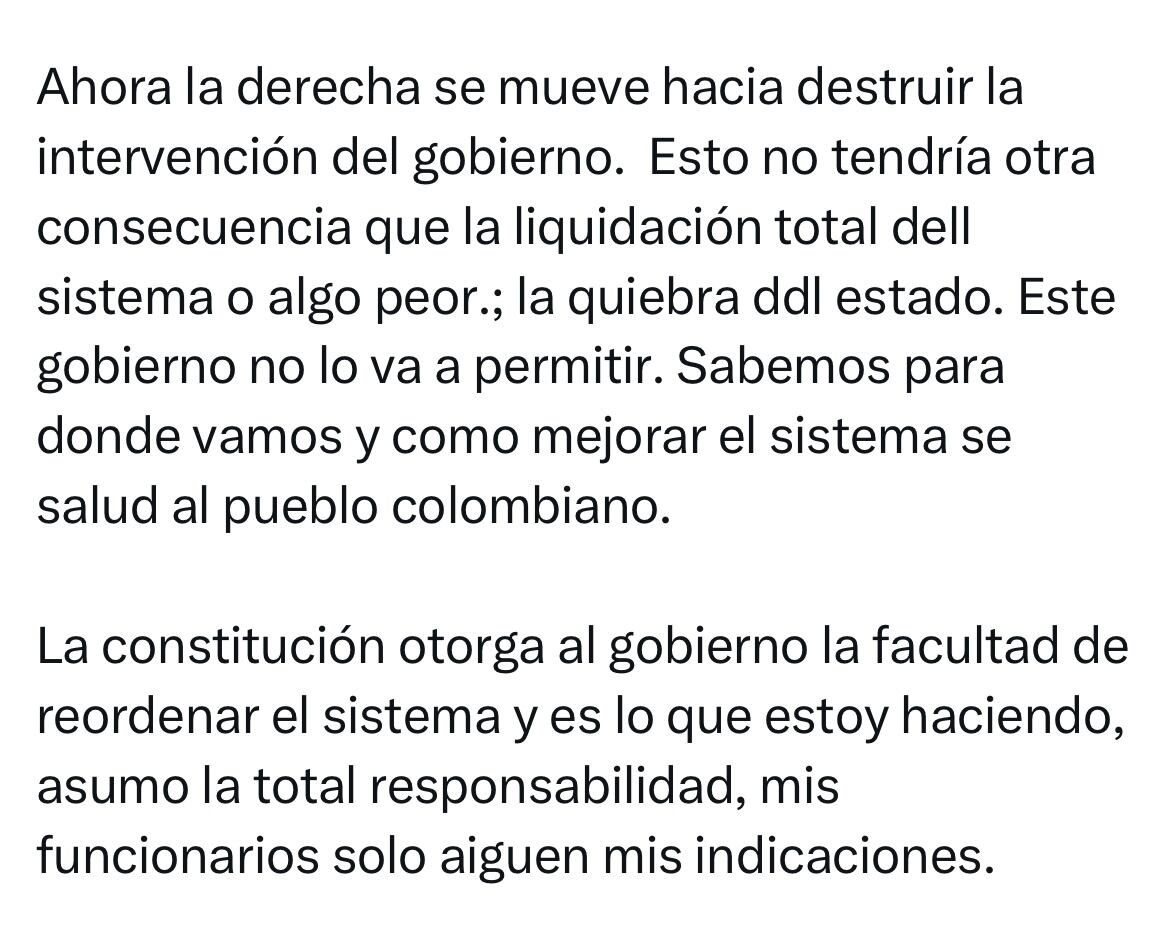 Mensaje presidente Petro en su cuenta de X