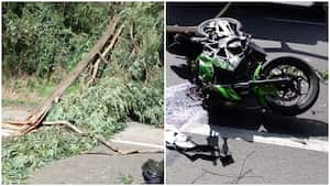 Accidente en la vía Girardot - Bogotá. Foto compartida en la cuenta oficial de Twitter de @BluRadioCo