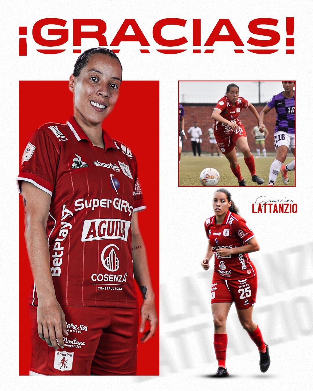 América de Cali Femenino confirmó la salida de Giannina Lattanzio