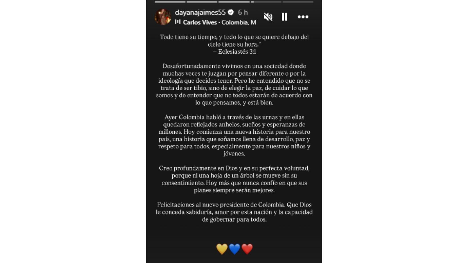 Dayana Jaimes en Instagram