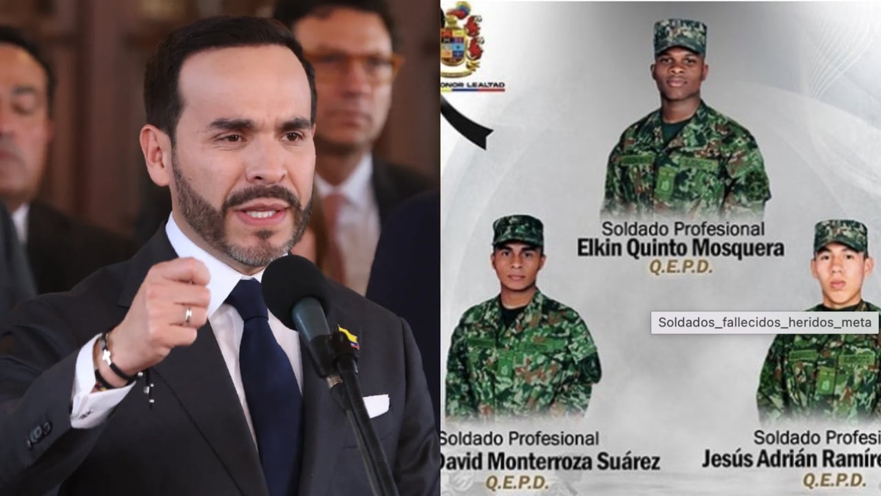 Presidente Abelardo De La Espriella y los tres militares asesinados.