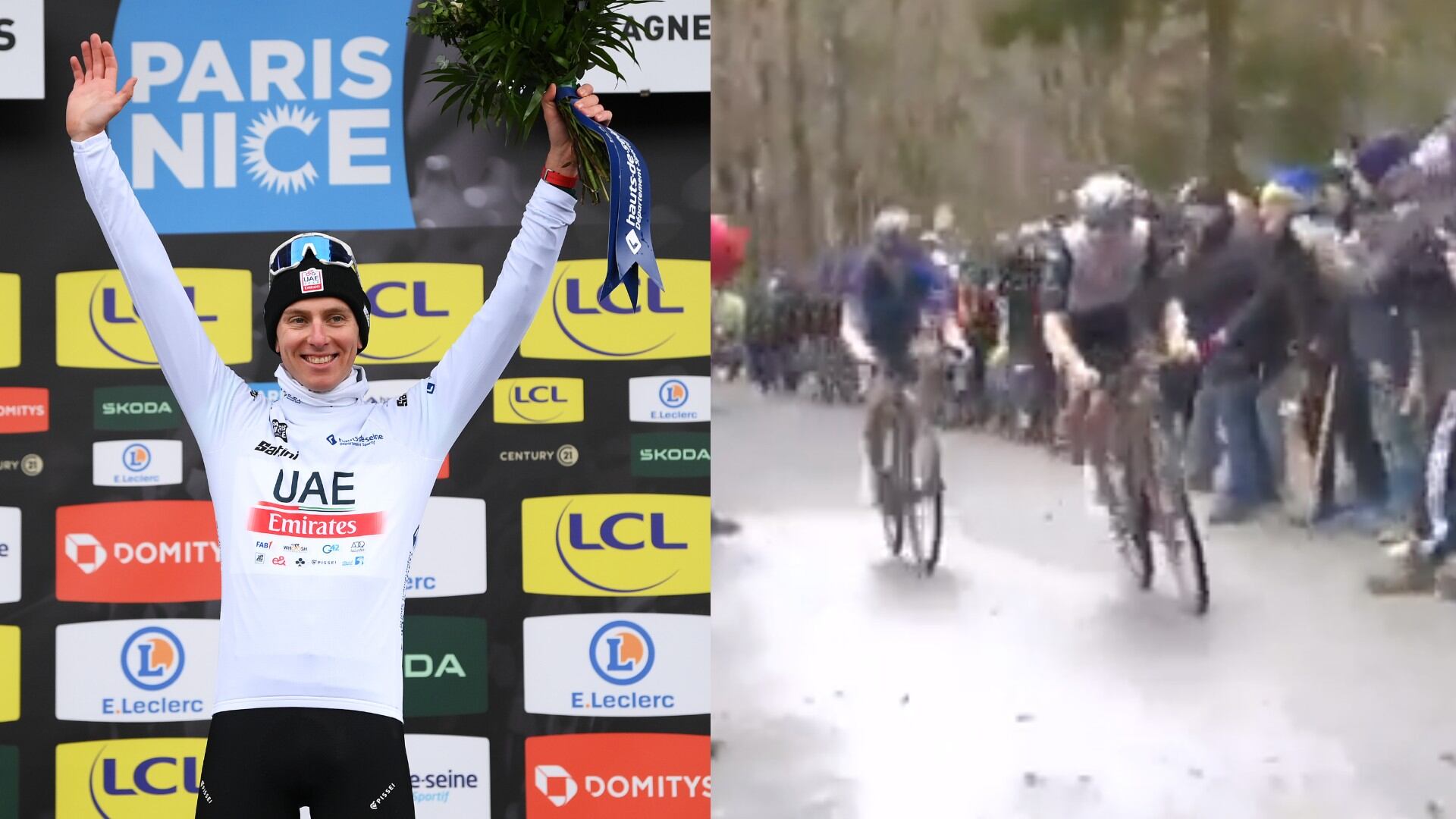 El esloveno lanzó un ataque fulminante contra el francés Gaudu y se quedó con la cuarta etapa de la París Niza.