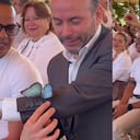Alejandro Eder y Taliana Vargas en el homenaje a los fallecidos tras la tragedia del 10 de agosto.