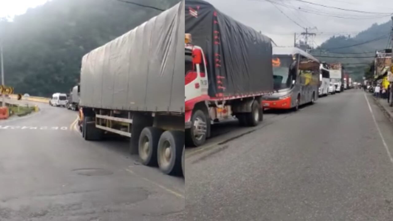 Trancones en la vía La Línea