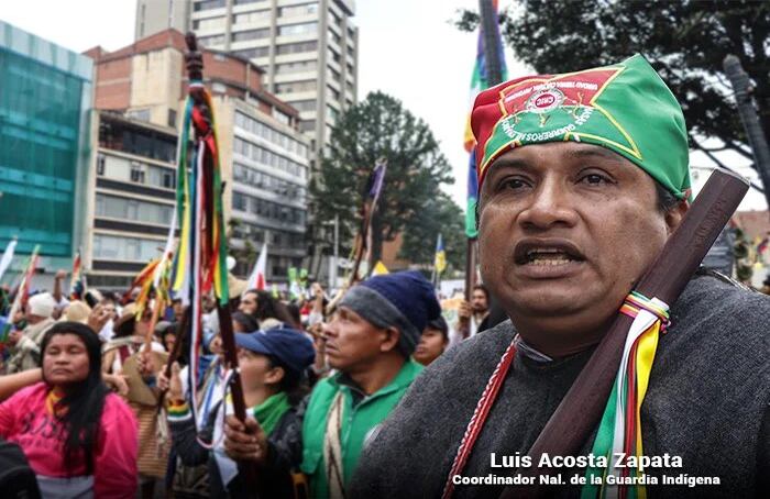 Alfredo Acosta ha participado en varias movilizaciones de la minga indígena a nivel nacional.