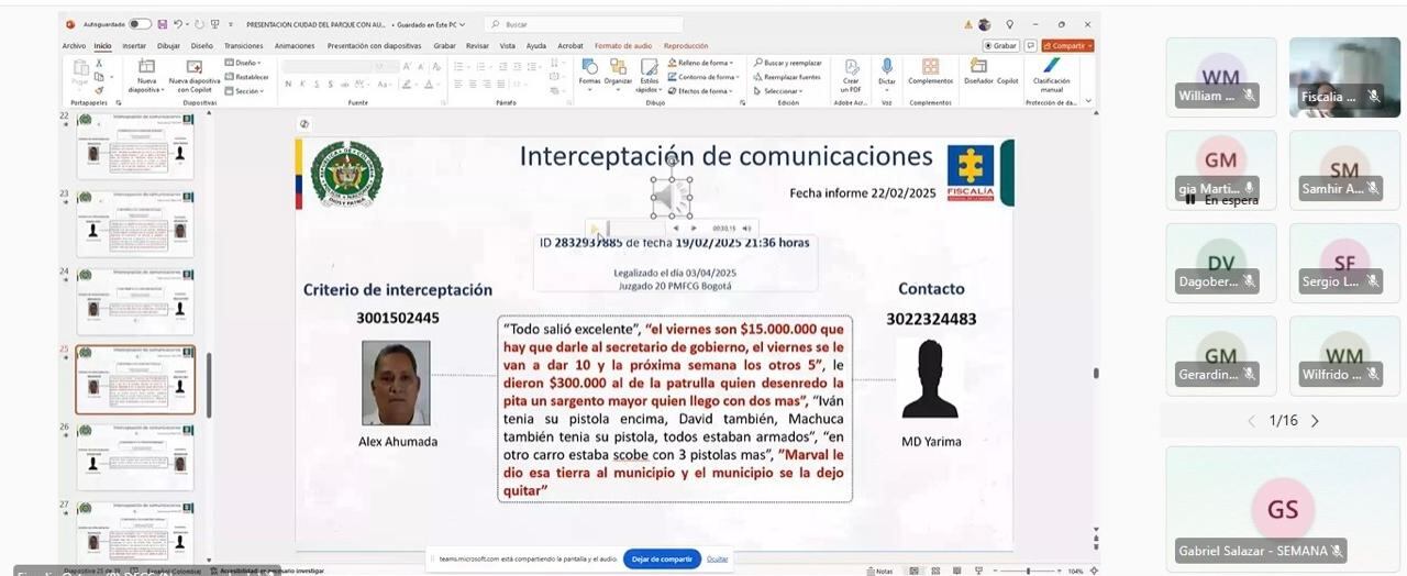 Esta la presentación de la Fiscalía General de la Nación en medio de las audiencias preliminares.