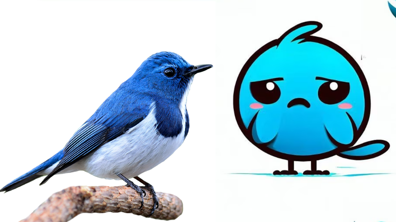 El pájaro azul es un monarca nuquinegro que habita en Asia