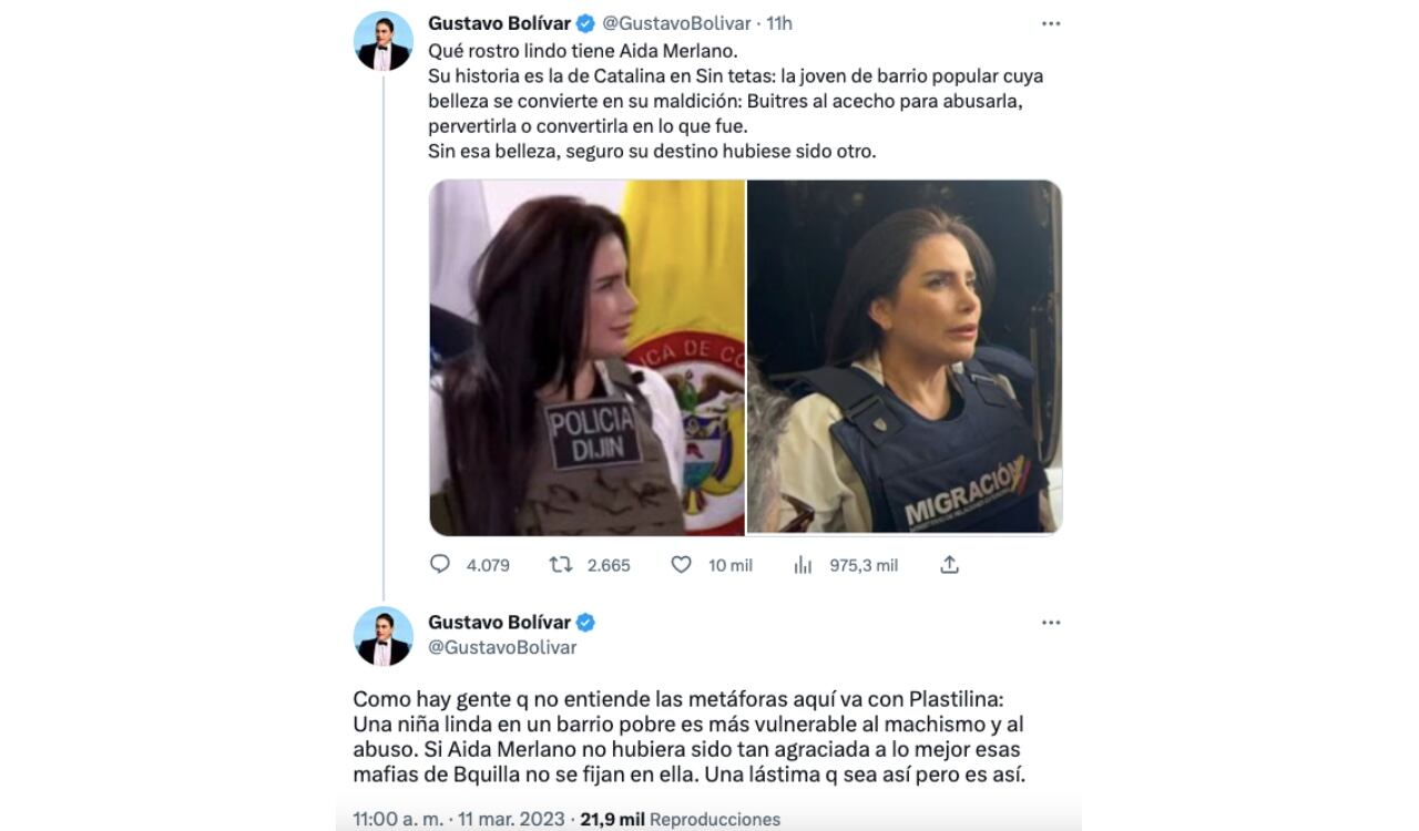 Esta fue la explicación de Gustavo Bolívar ante el trino que había hecho sobre Aida Merlano