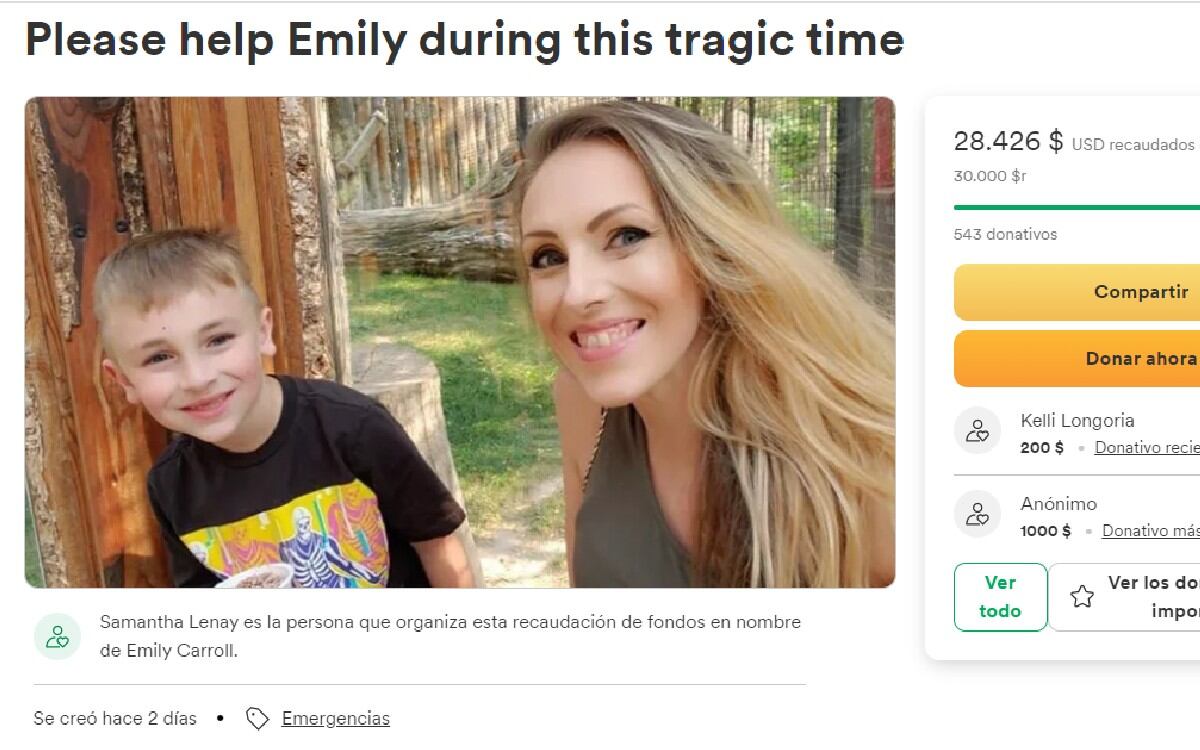 Una cuenta de GoFundMe fue creada para apoyar con dinero a la madre quien se encuentra hospitalizada