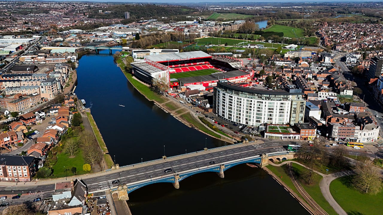 Vista aérea del City Ground, estadio del Nottingham Forest. Fecha de la imagen: miércoles 18 de marzo de 2026. (Foto de Bradley Collyer/PA Images vía Getty Images)