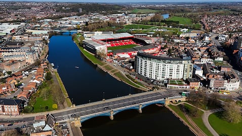 Vista aérea del City Ground, estadio del Nottingham Forest. Fecha de la imagen: miércoles 18 de marzo de 2026. (Foto de Bradley Collyer/PA Images vía Getty Images)