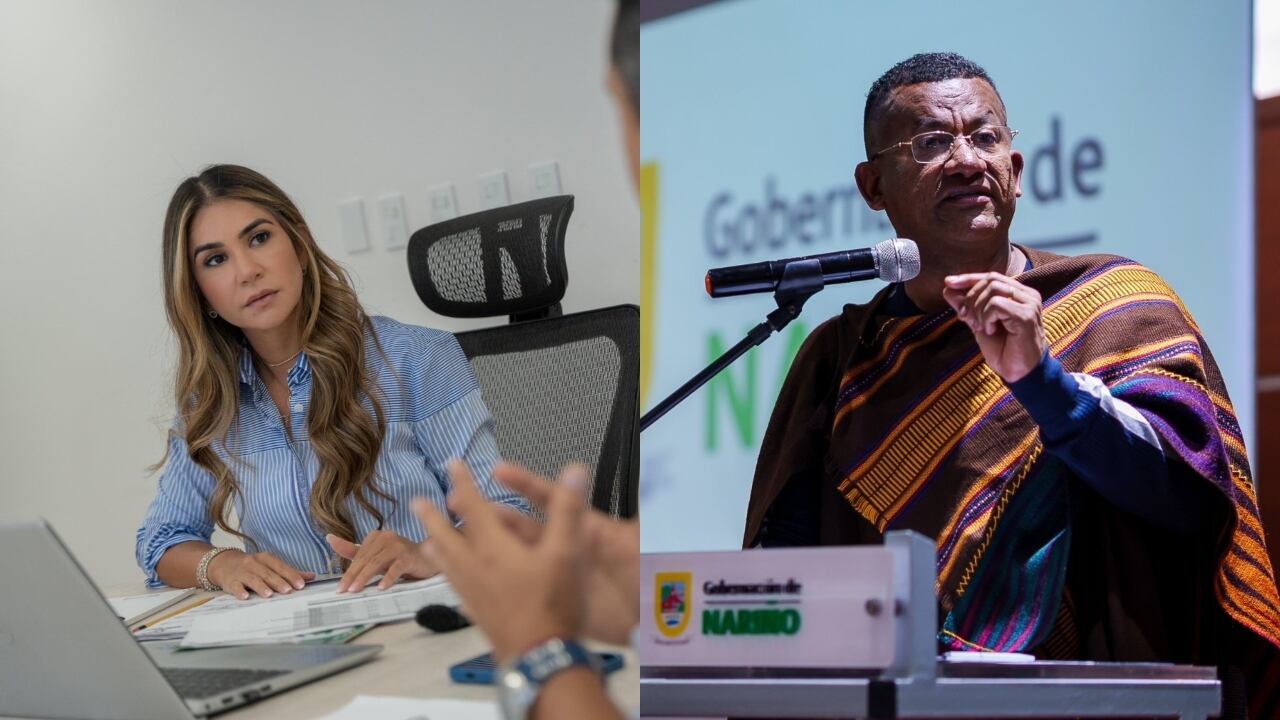 Gobernadora de César, Elvia Milena Sanjuán, y gobernador de Nariño, Luis Alfonso Escobar.