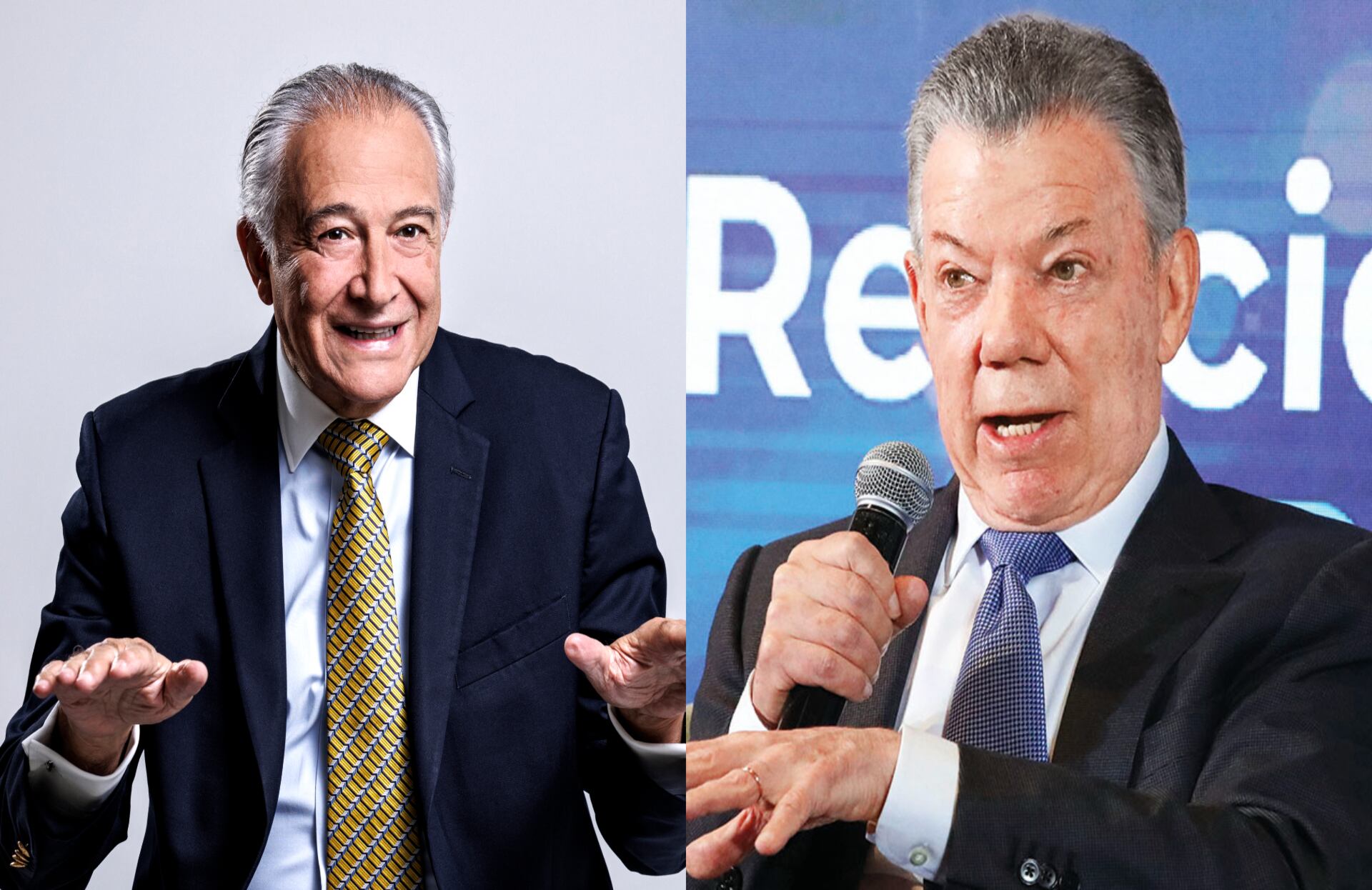 Óscar Naranjo y Juan Manuel Santos.