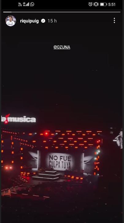 Riqui Puig fue al concierto de Ozuna en Estados Unidos