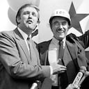 Donald Trump con su padre Fred, quien crio a sus hijos en un ambiente competitivo e intimidante. Esto resultó fatal para Fred Jr., el hermano mayor, quien se volvió alcohólico y murió a los 43 años.