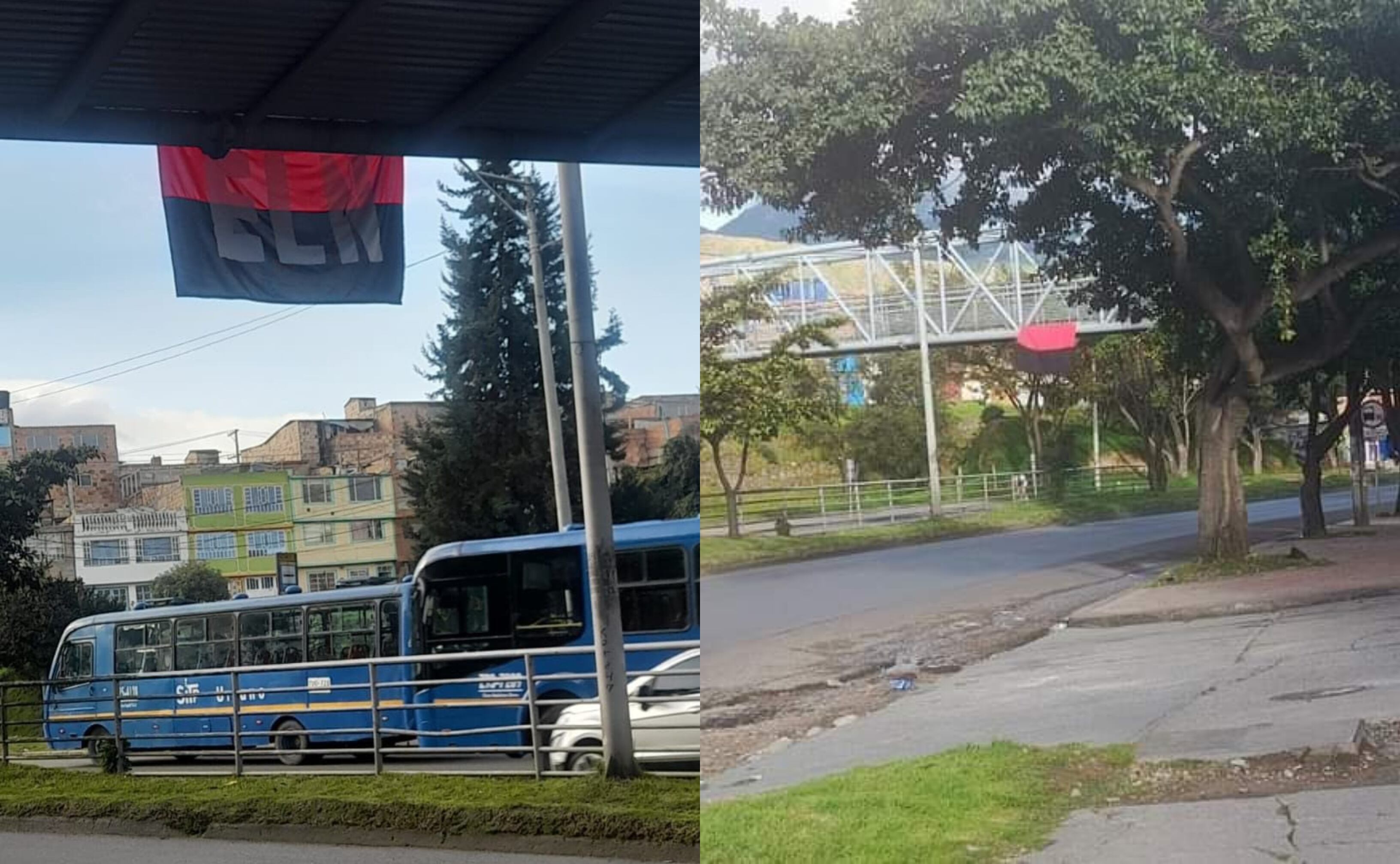 La bandera fue colgada en la estructura ubicada en el sector de Chuniza.