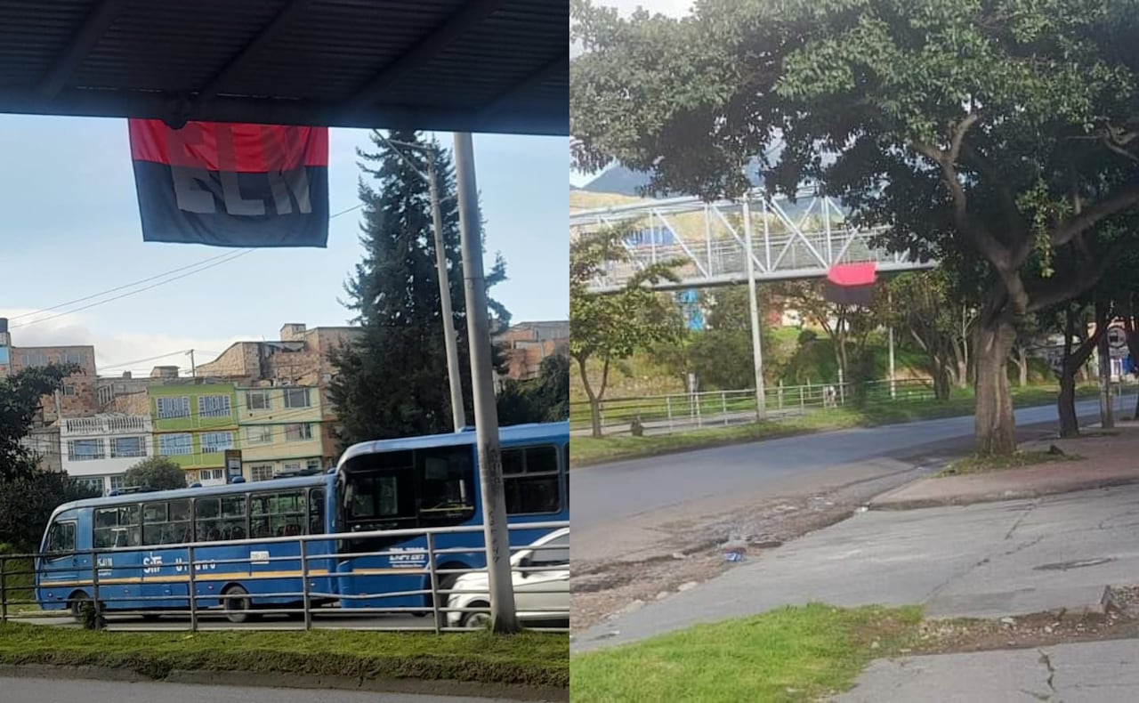 La bandera fue colgada en la estructura ubicada en el sector de Chuniza.