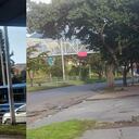 La bandera fue colgada en la estructura ubicada en el sector de Chuniza.