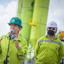 Alcaldesa de Bogotá, Claudia López, inspeccionó el avance de las obras en el patio taller de la primera línea del metro de Bogotá.