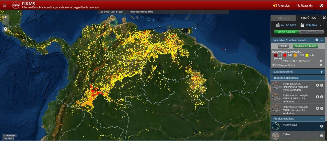 Mapa focos calientes