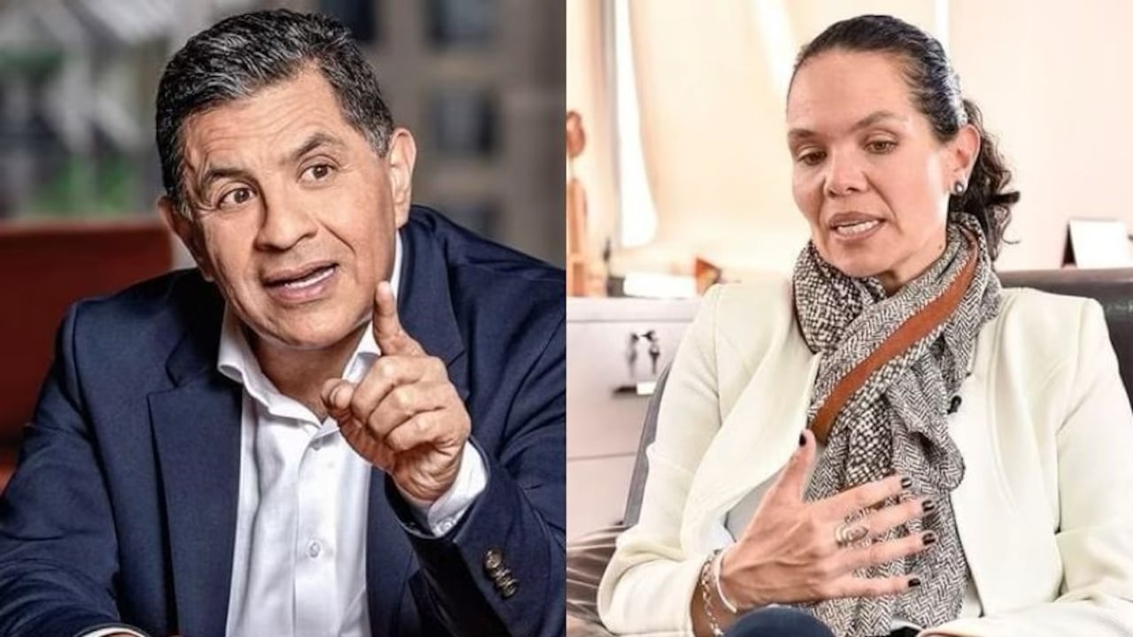 A la izquierda, Jorge Iván Ospina, exalcalde de Cali; a la derecha, Astrid Rodríguez, ministra del Deporte.
