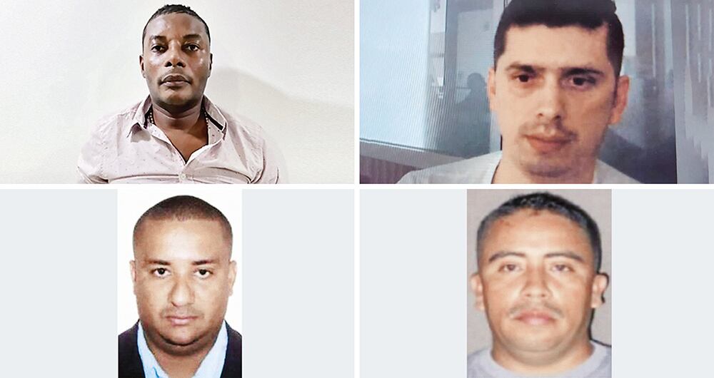 En las fotos, Juan Larrison Castro, alias Matamba; Manuel Castañeda, el narcochofer; Jobanis de Jesús Ávila, alias Chiquito Malo, y José Gonzalo Sánchez, alias Gonzalito. Todos habrían participado del pacto criminal.