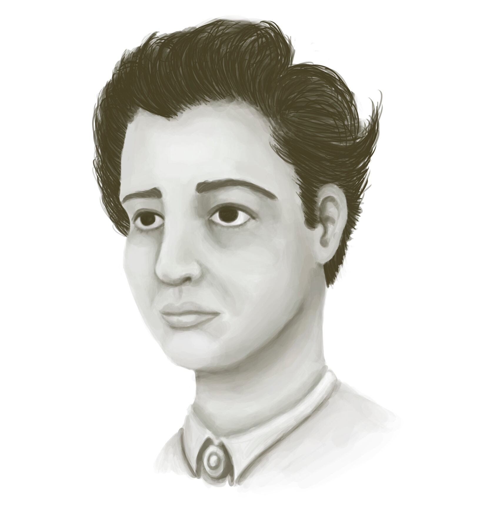 Dibujo de Hannah Arendt. Albarluque / Art&Design School, CC BY-SA