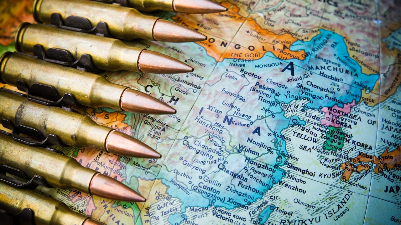 Mapa que muestra la distancia entre China y Taiwán