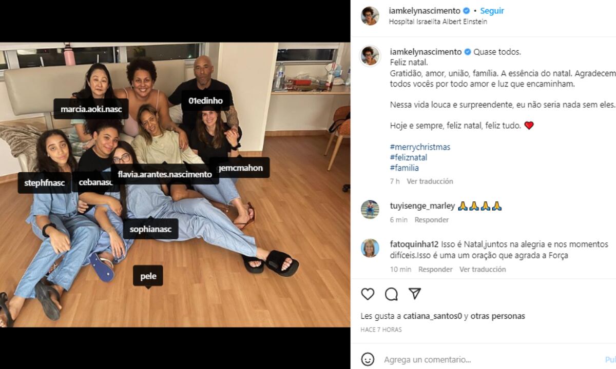 Familia Pele. Foto: Instagram Kely Nascimento.